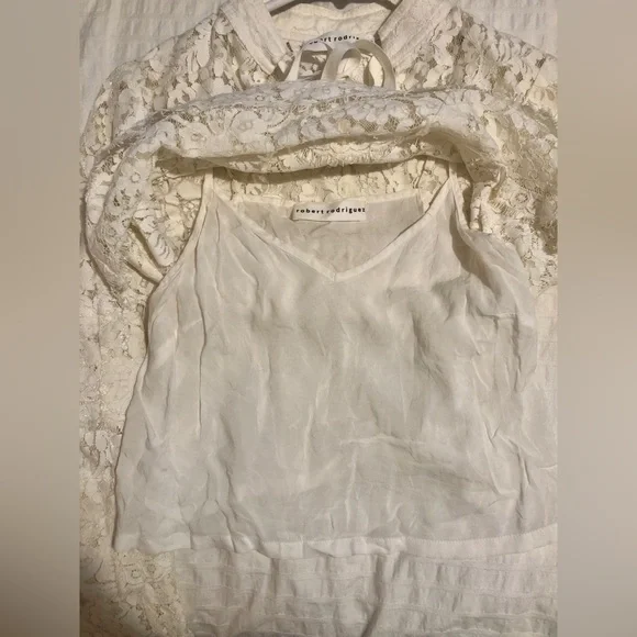 Robert Rodriguez Ivory Lace Tie-Neck Long Bell Sleeve Boho off White Blouse xs - Picture 11 of 11